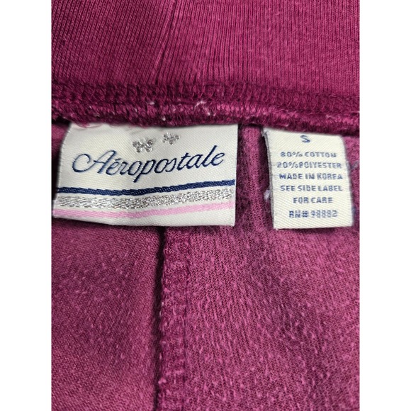 Aeropostale Women's S Purple Velour Wide Leg Drawstring Sweatpants Lounge Y2K - Picture 4 of 8